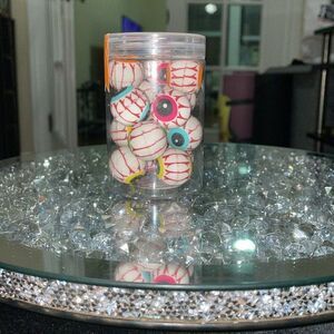 New Eccolo sealed jar with set of 15 googly eye spooky Halloween eraser